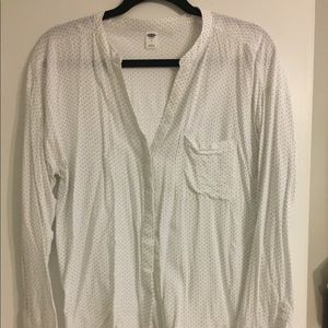 Old navy black and white silk blouse